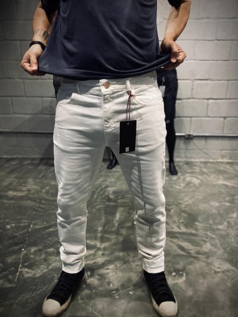 Calça Skinny Tec-White Denim